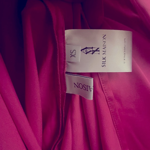 NEW without Tags SILK MAISON Pink Palace Silk Dress - Picture 10 of 11